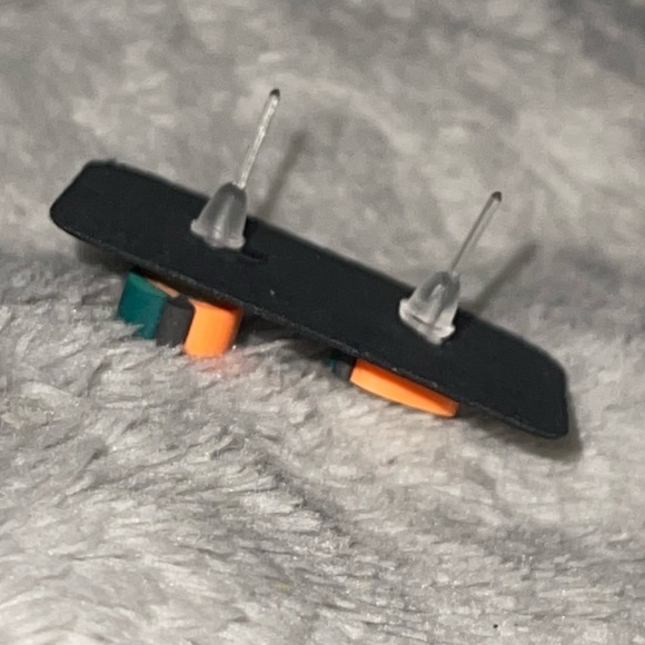 New Handmade Artisan Pear Slice Polymer Clay Hypoallergenic Stud Earrings - Picture 6 of 7